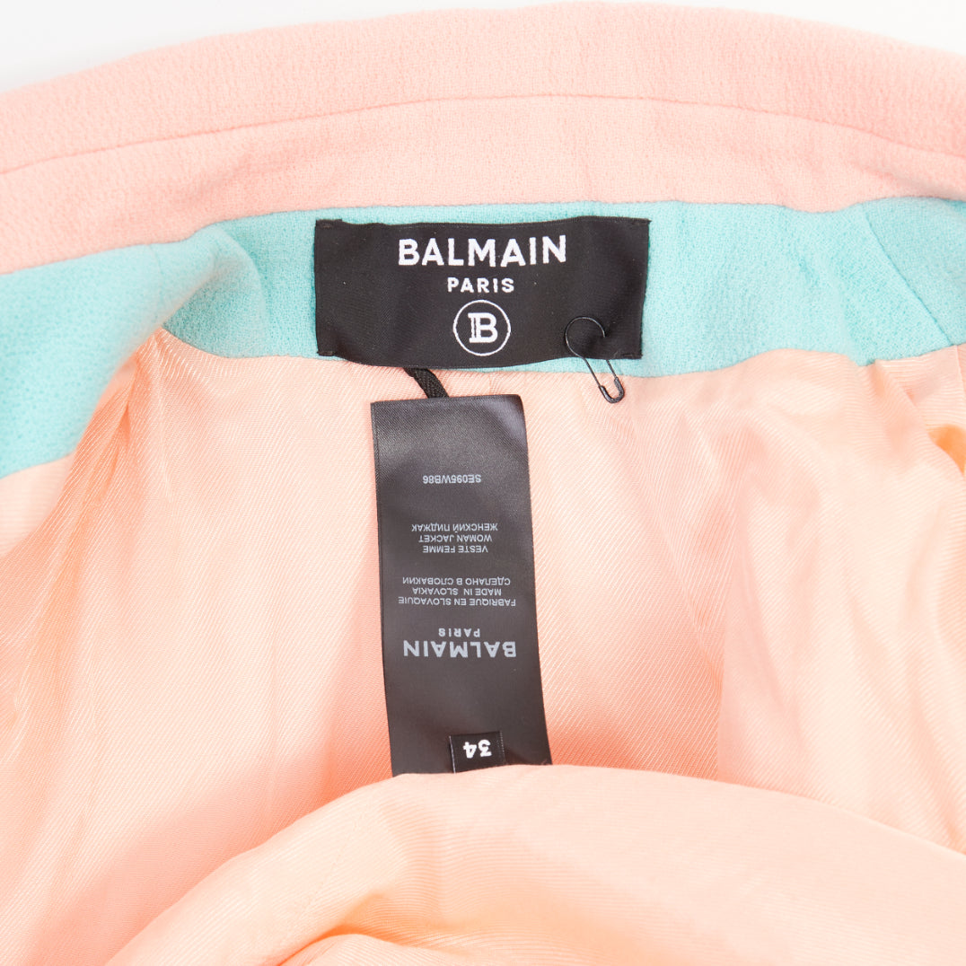 Women's Balmain wool crepe hourglass fitted blazer