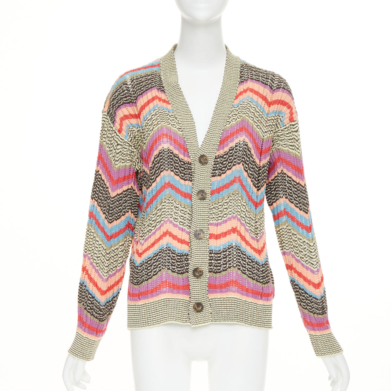 Women's Missoni chevon intarsia knitted cardigan