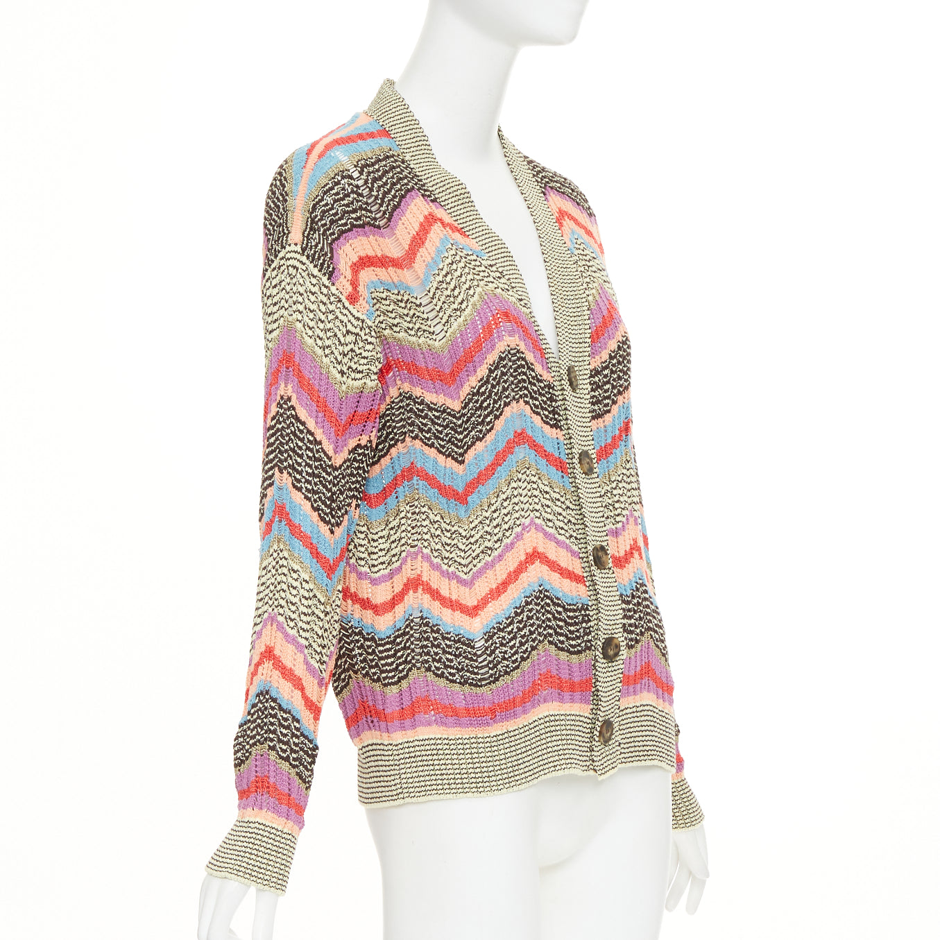 Women's Missoni chevon intarsia knitted cardigan
