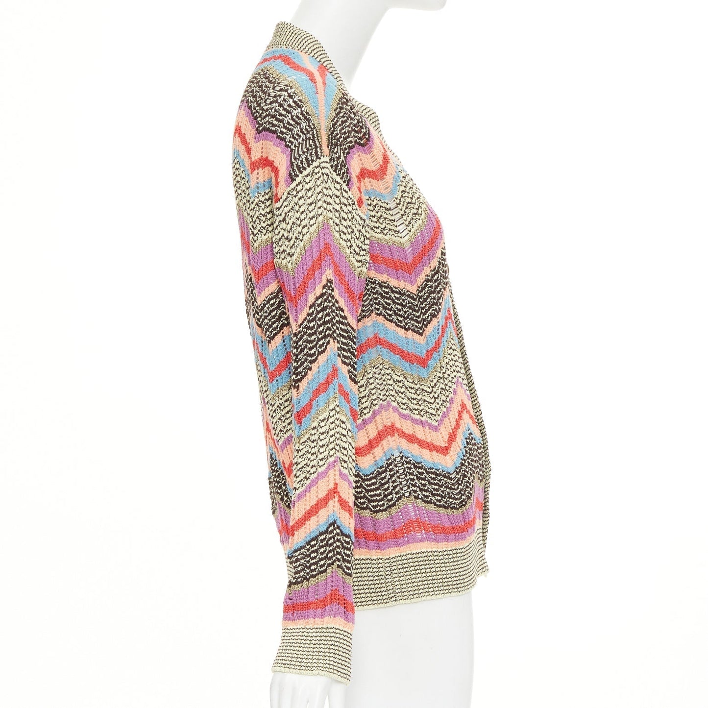 Women's Missoni chevon intarsia knitted cardigan