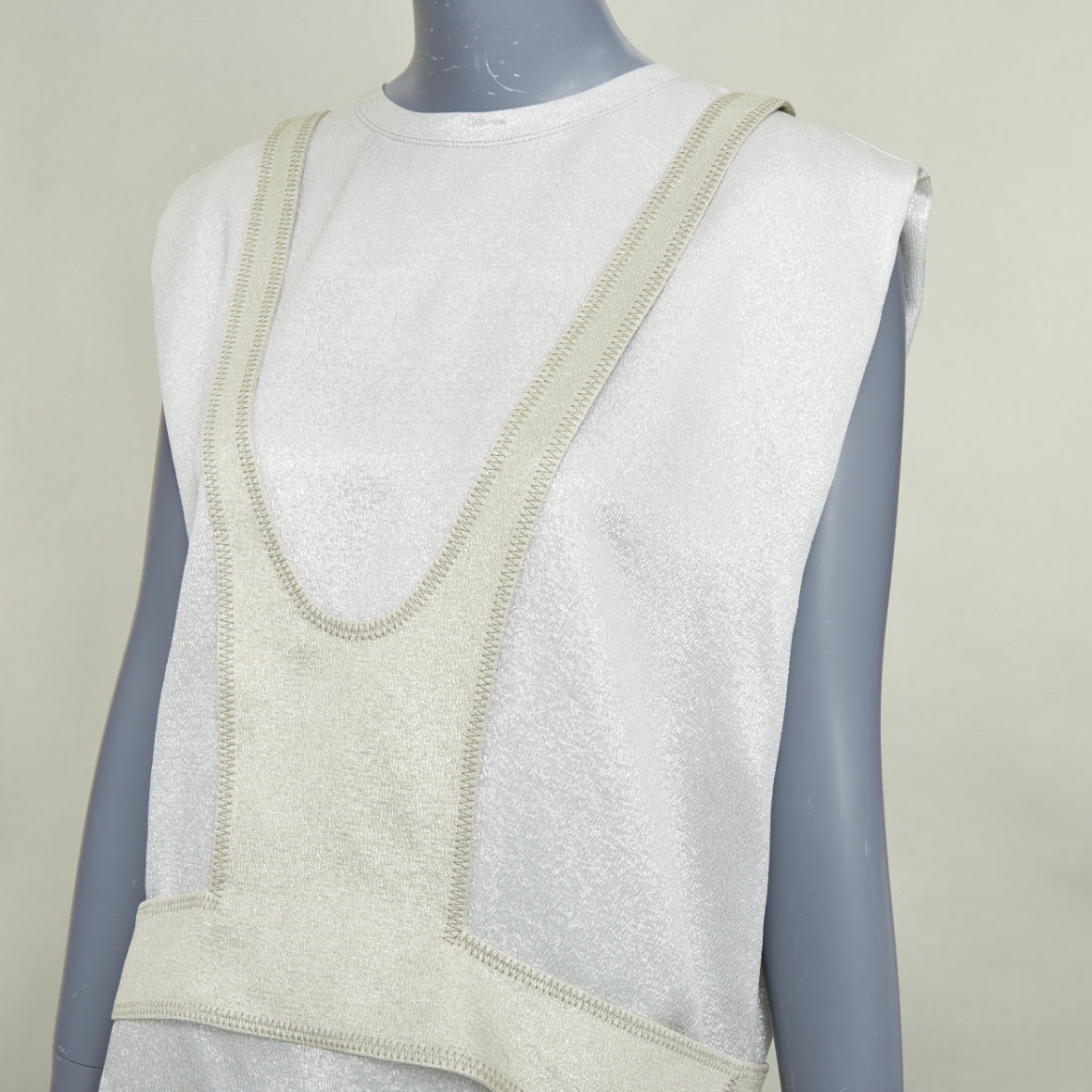 Women's Valentino metallic contrast bodice layered top