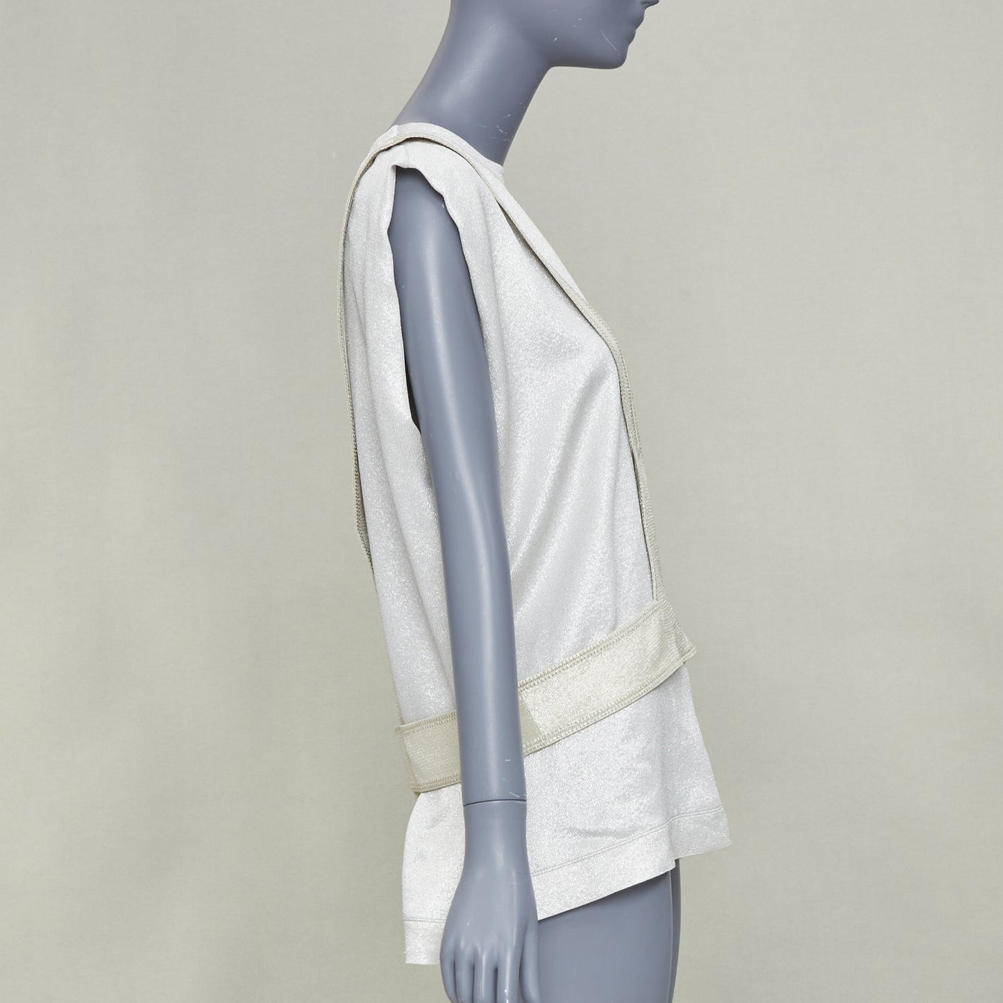 Women's Valentino metallic contrast bodice layered top