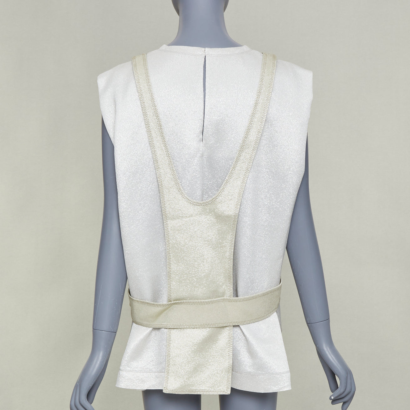 Women's Valentino metallic contrast bodice layered top