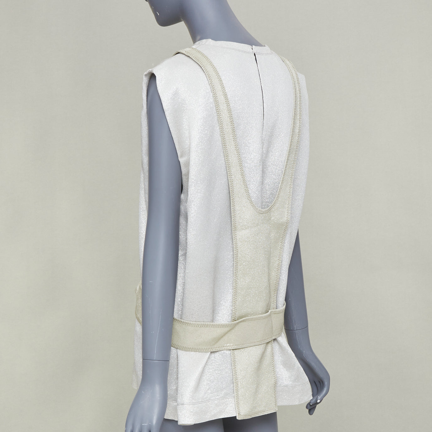 Women's Valentino metallic contrast bodice layered top