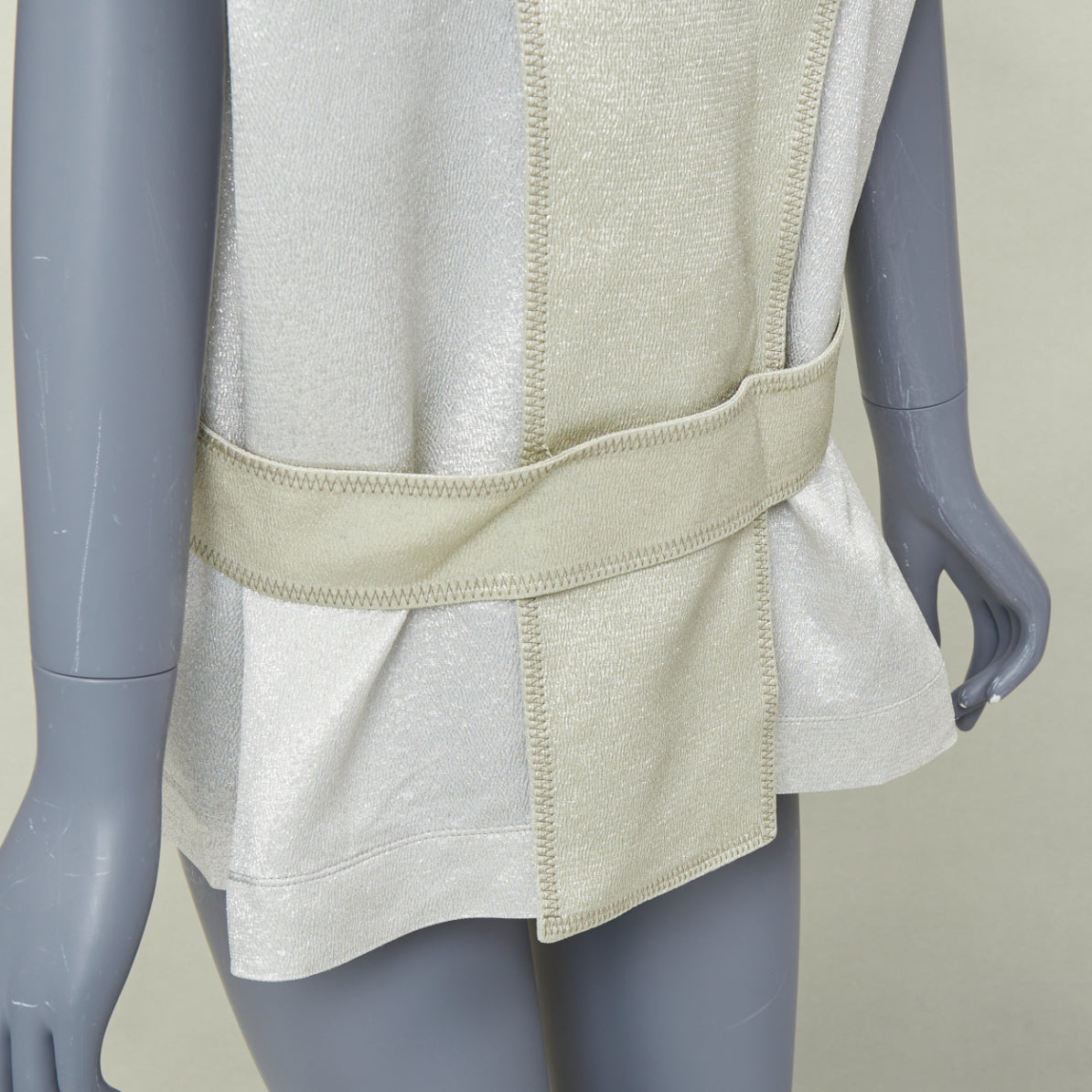 Women's Valentino metallic contrast bodice layered top
