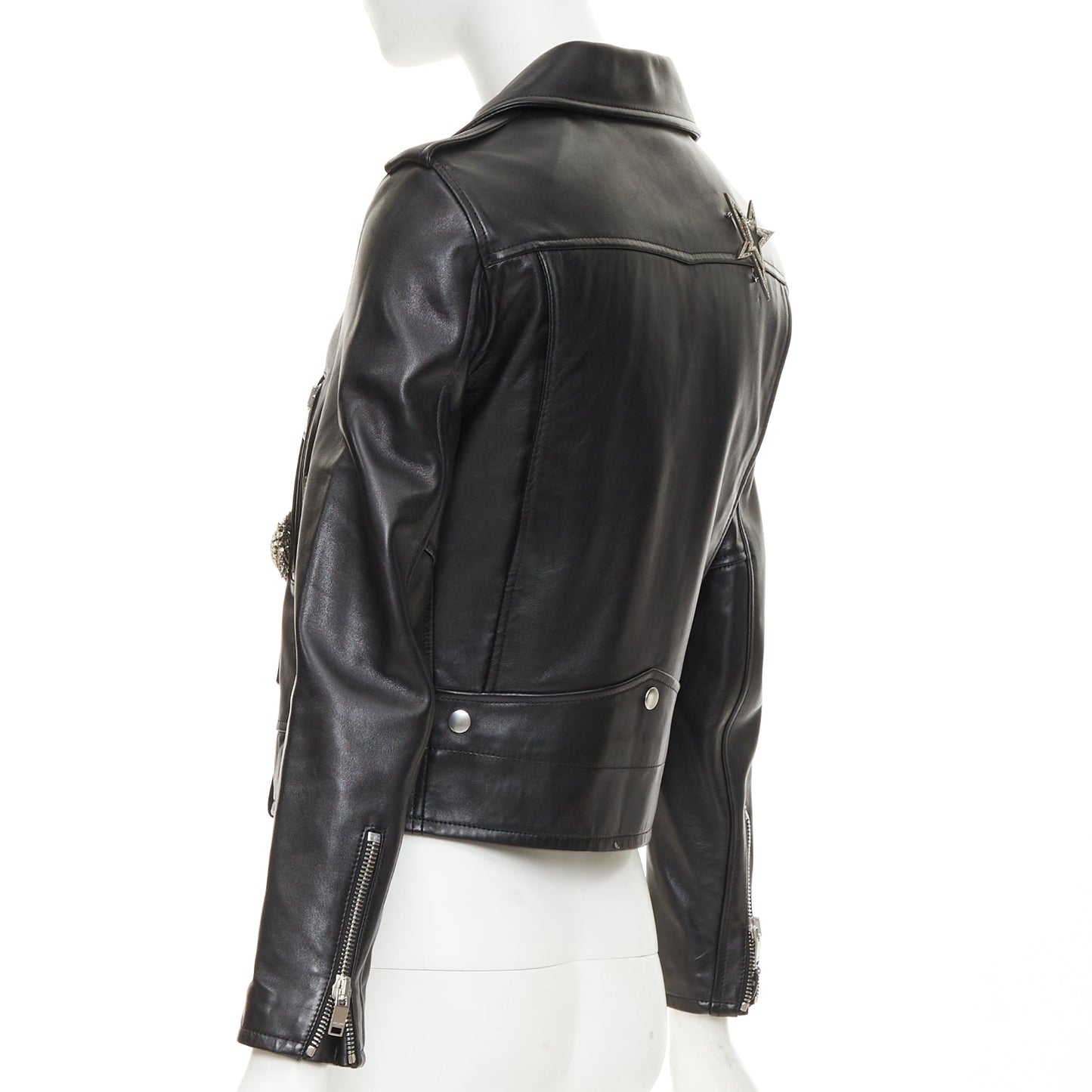 Women's Saint Laurent Pearl Heart embellished leather jacket