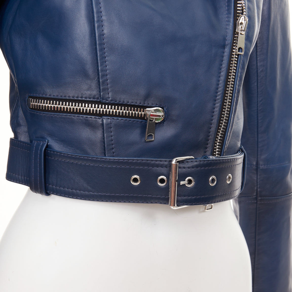 Women's Alexander McQueen asymmetric leather cropped biker jacket