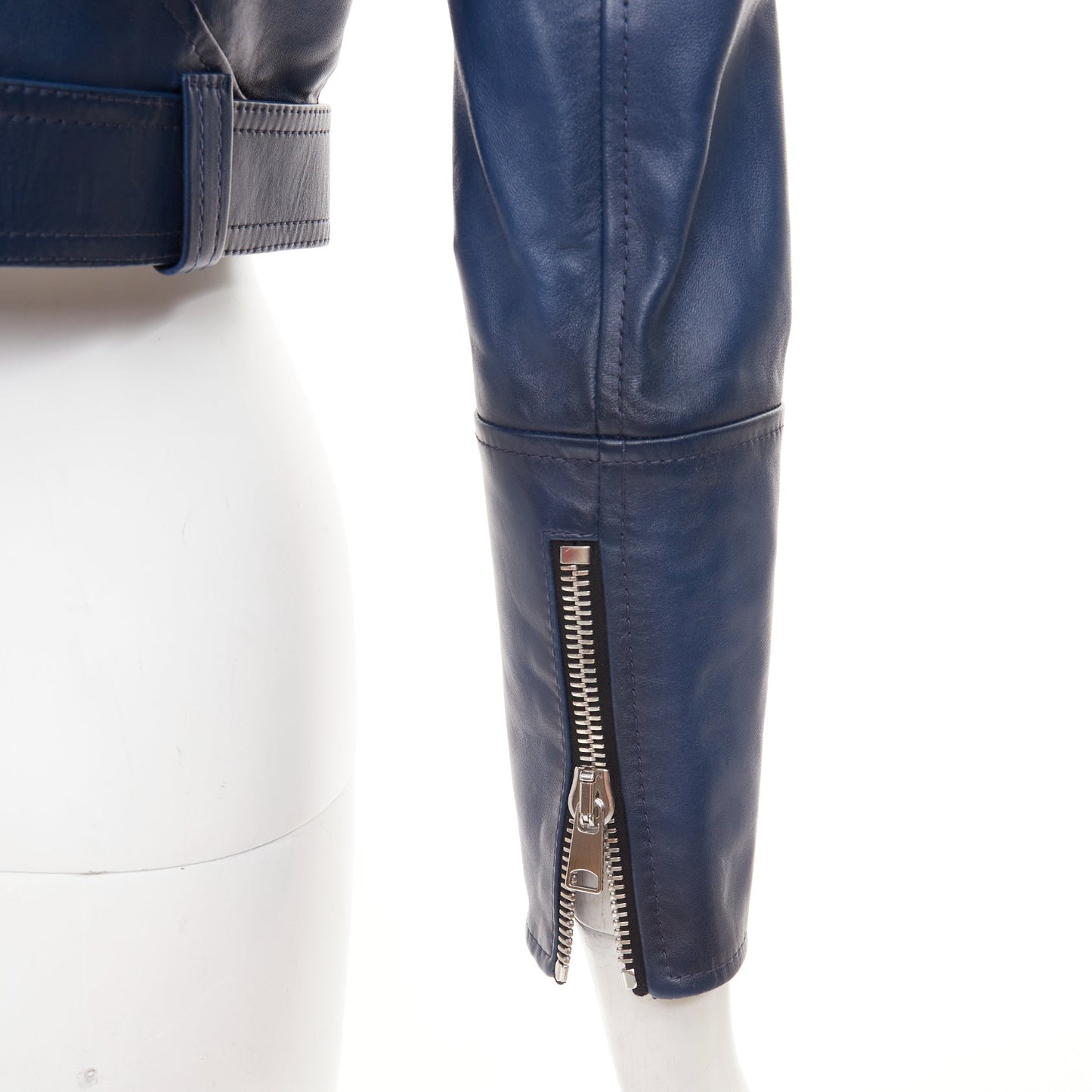 Women's Alexander McQueen asymmetric leather cropped biker jacket