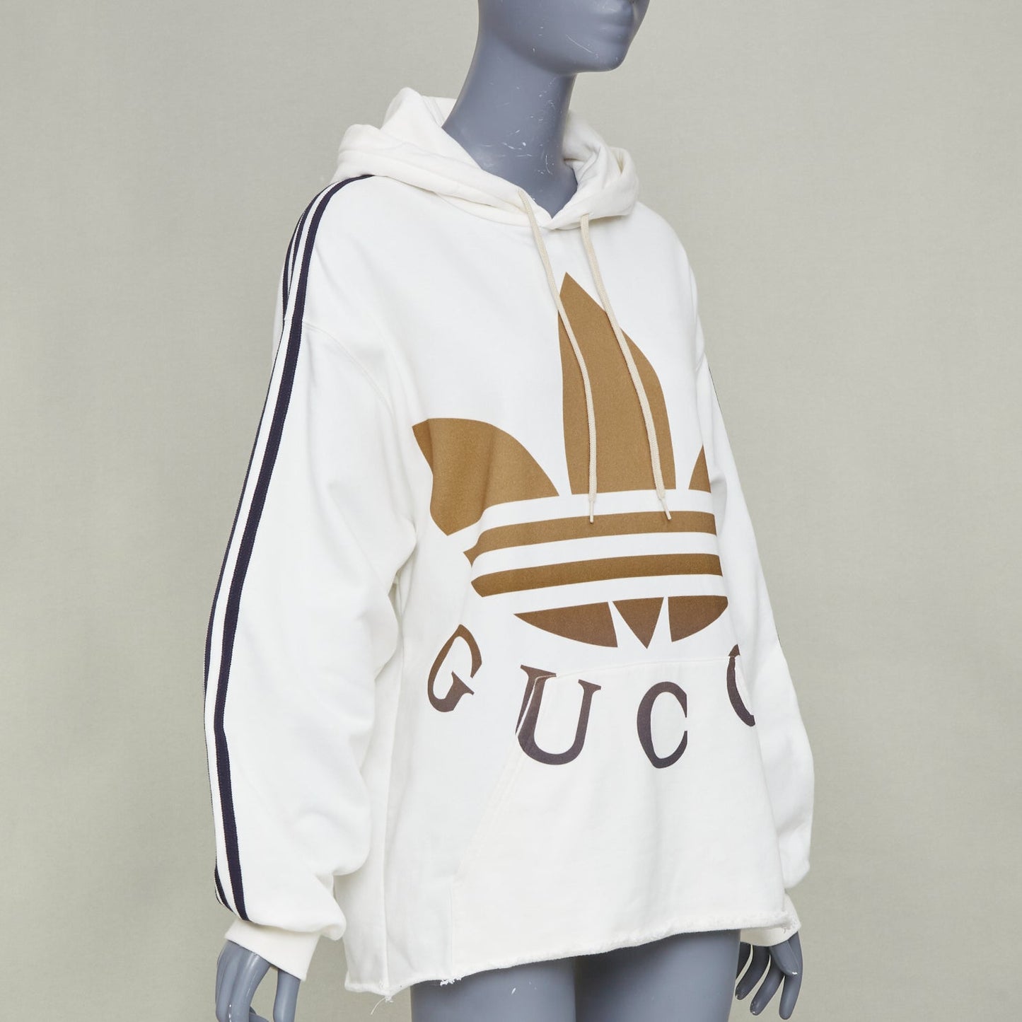 Women's Gucci Adidas Trefoil raw hem hoodie
