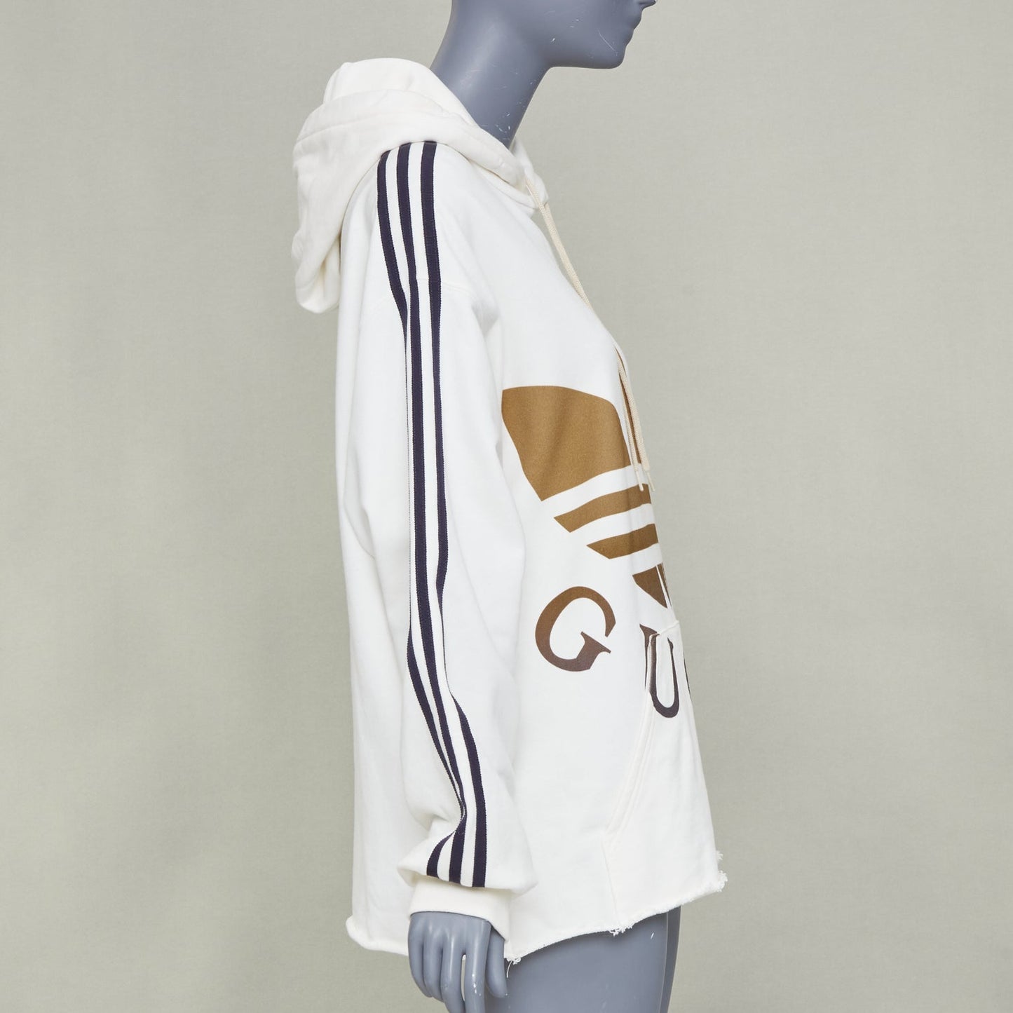 Women's Gucci Adidas Trefoil raw hem hoodie