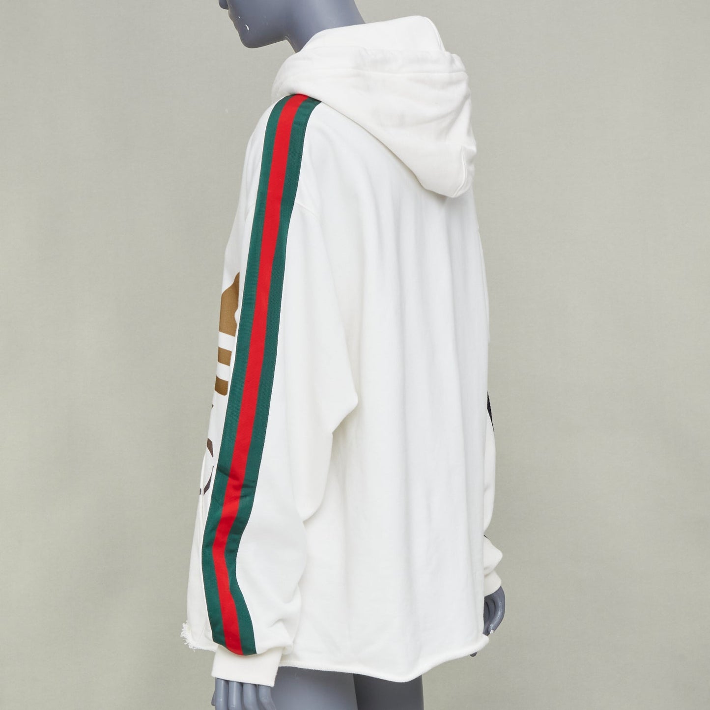 Women's Gucci Adidas Trefoil raw hem hoodie