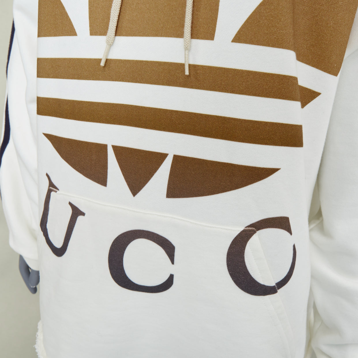 Women's Gucci Adidas Trefoil raw hem hoodie