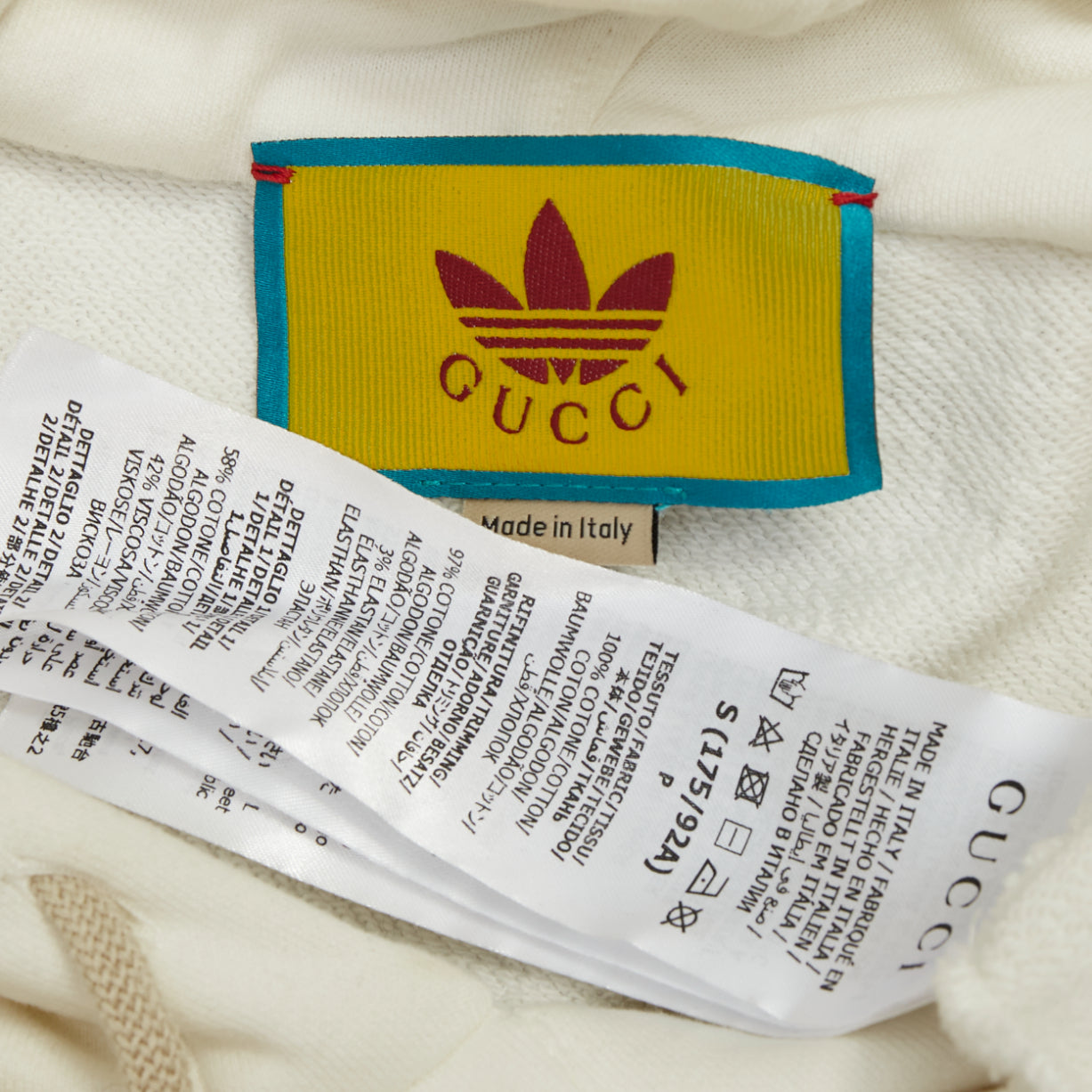 Women's Gucci Adidas Trefoil raw hem hoodie