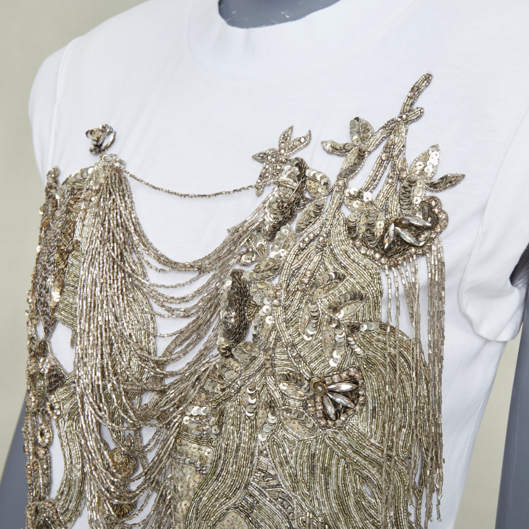 Women's Alexander McQueen sequin chain embroidered top
