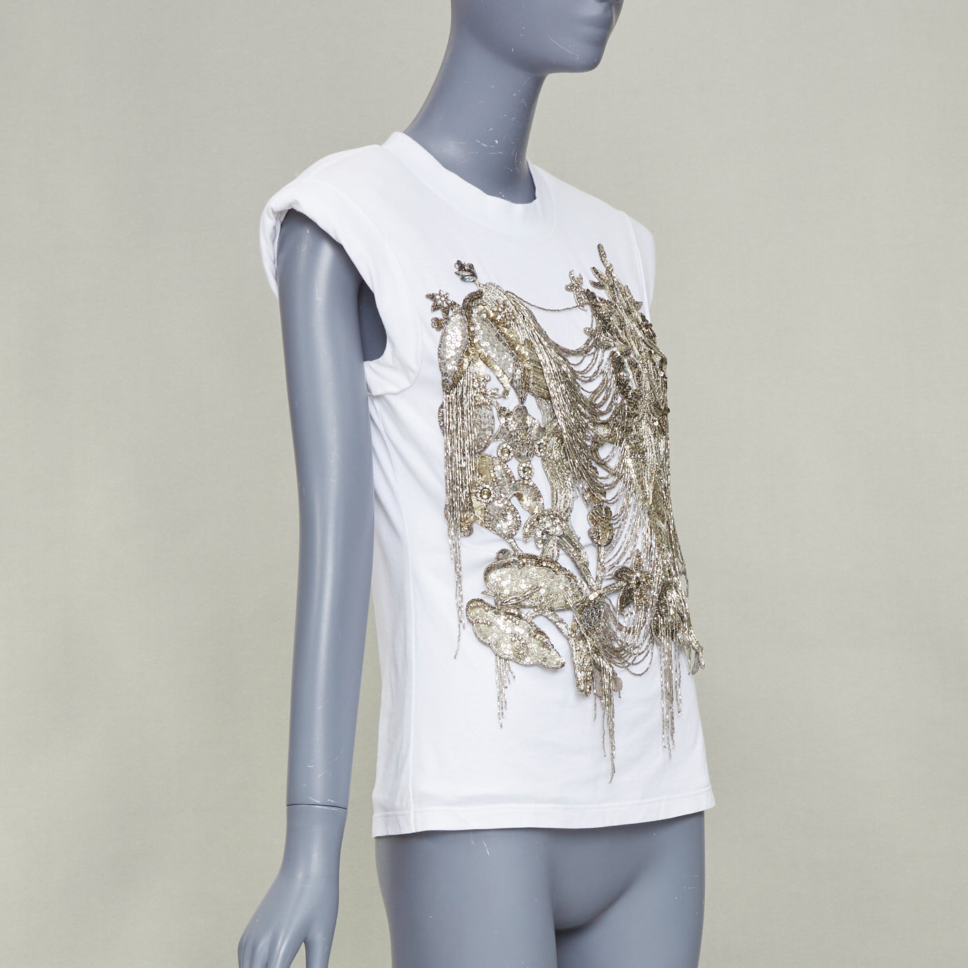Women's Alexander McQueen sequin chain embroidered top
