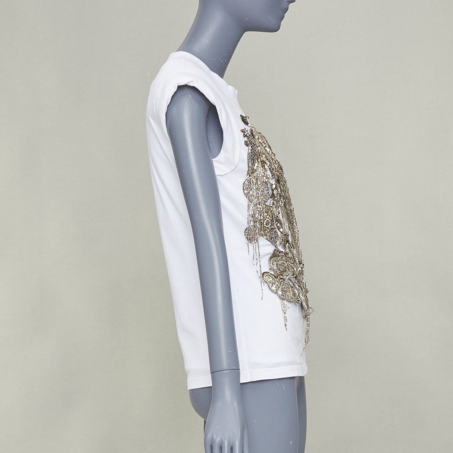 Women's Alexander McQueen sequin chain embroidered top