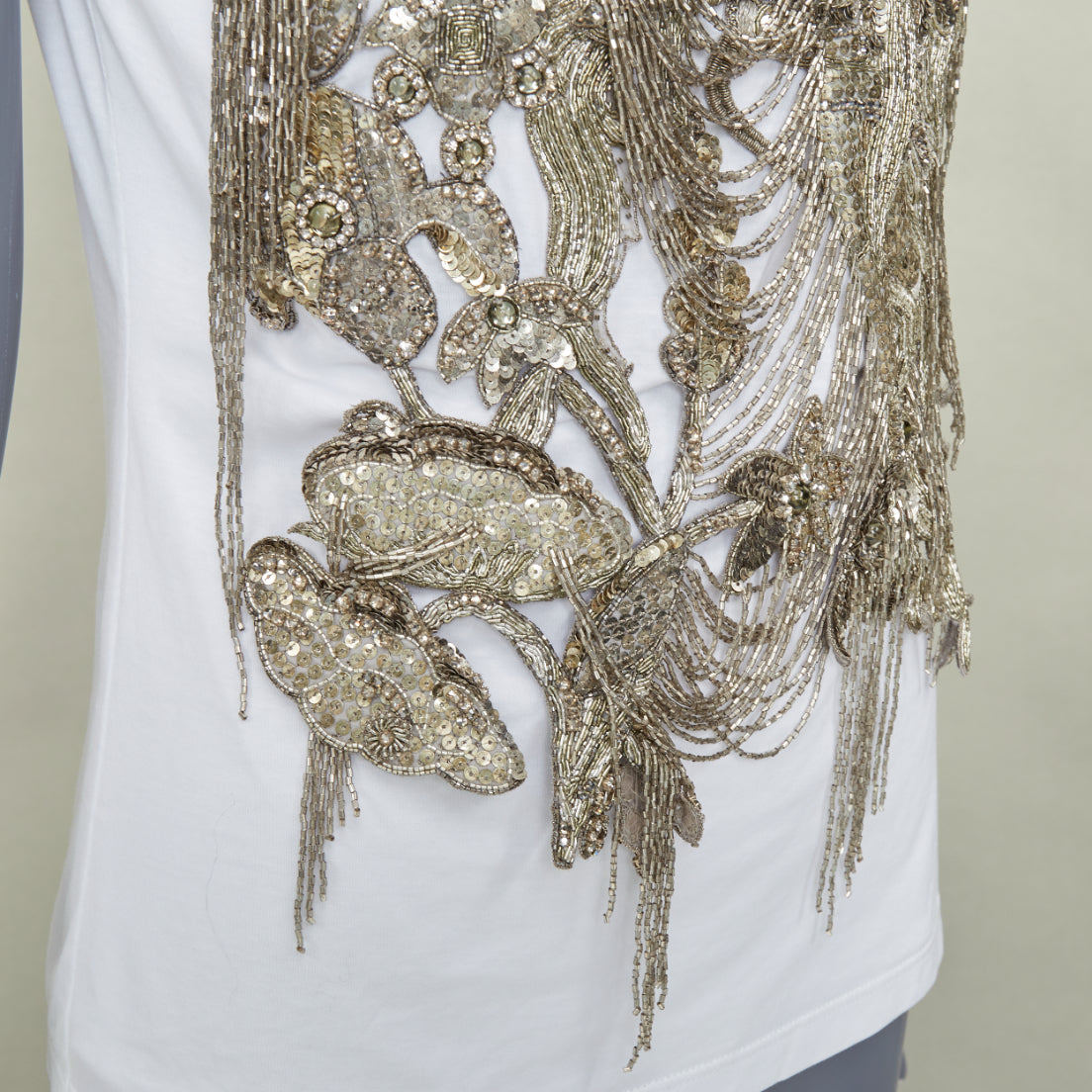 Women's Alexander McQueen sequin chain embroidered top