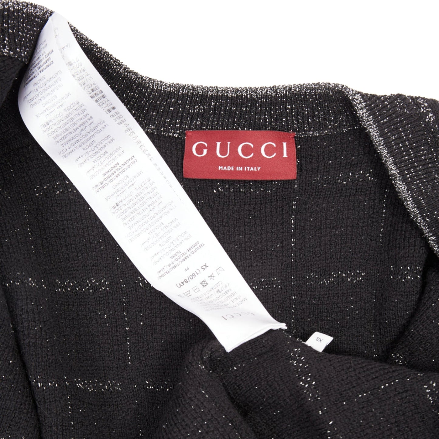 Women's Gucci metallic checked logo buttons cardigan