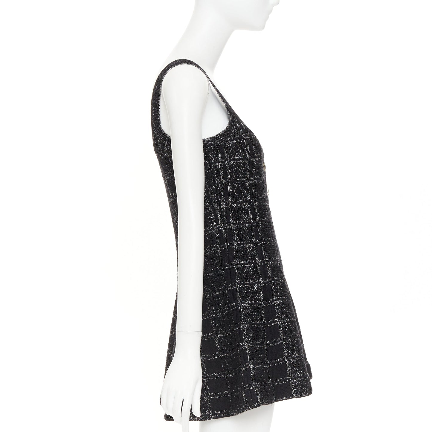 Women's Gucci lame check jacquard logo mini dress