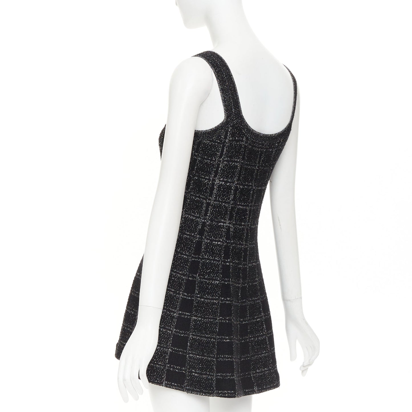 Women's Gucci lame check jacquard logo mini dress