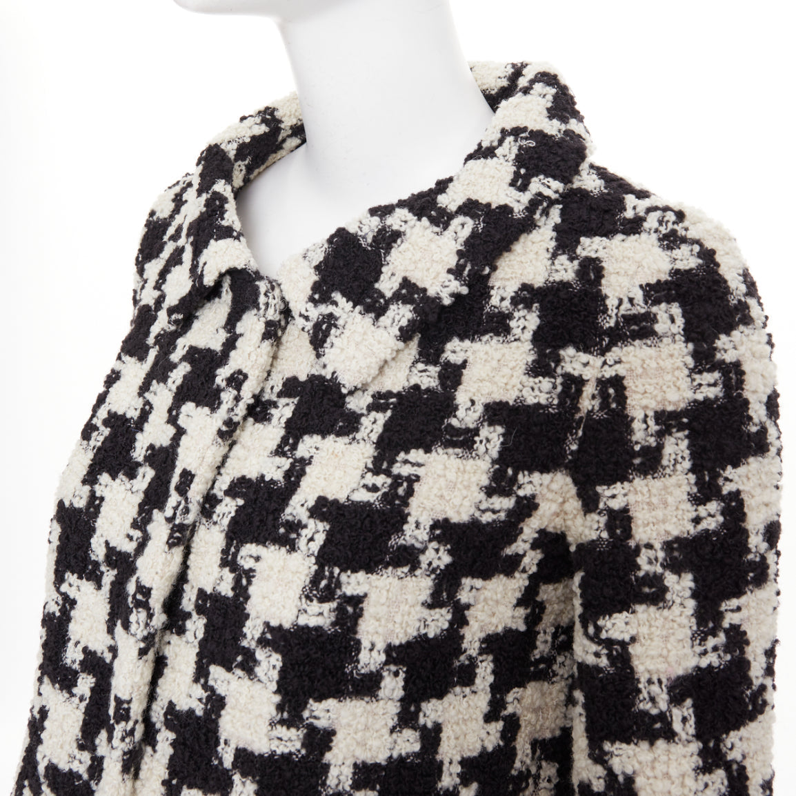 Women's Valentino Mossi Faux Fur Houndstooth tweed jacket