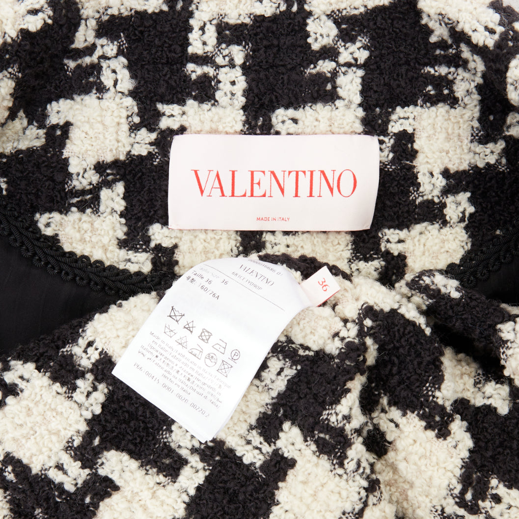 Women's Valentino Mossi Faux Fur Houndstooth tweed jacket