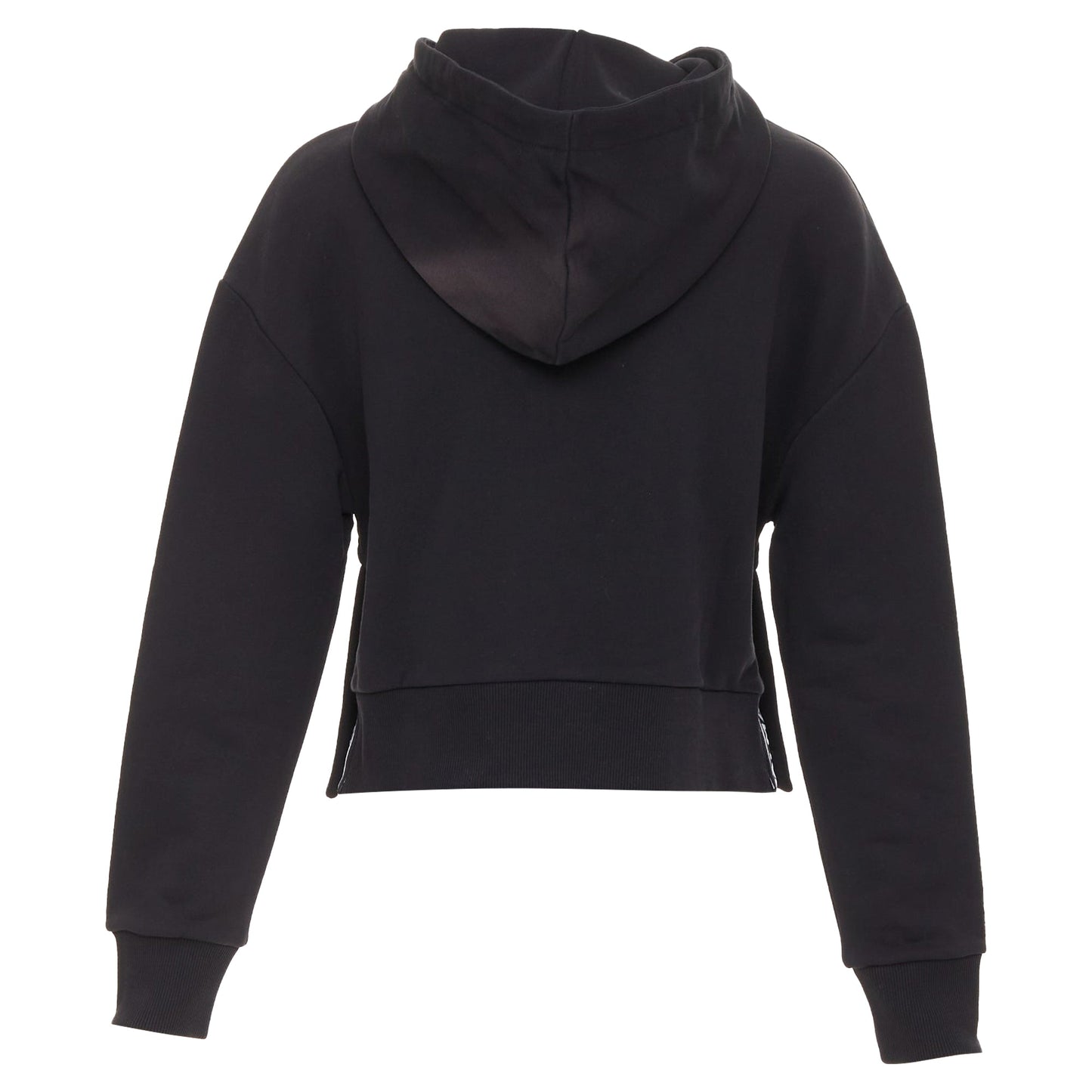 Women's Balmain cotton felt logo print side split hoodie