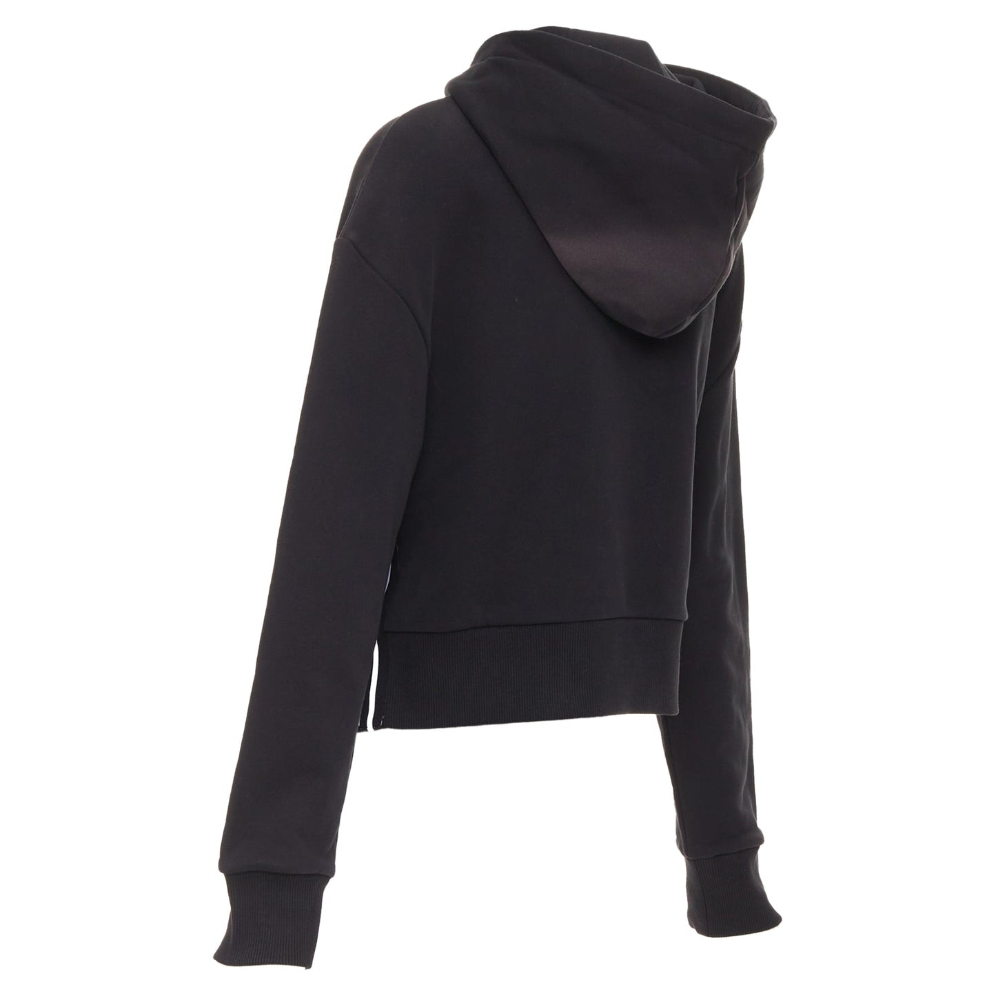 Women's Balmain cotton felt logo print side split hoodie