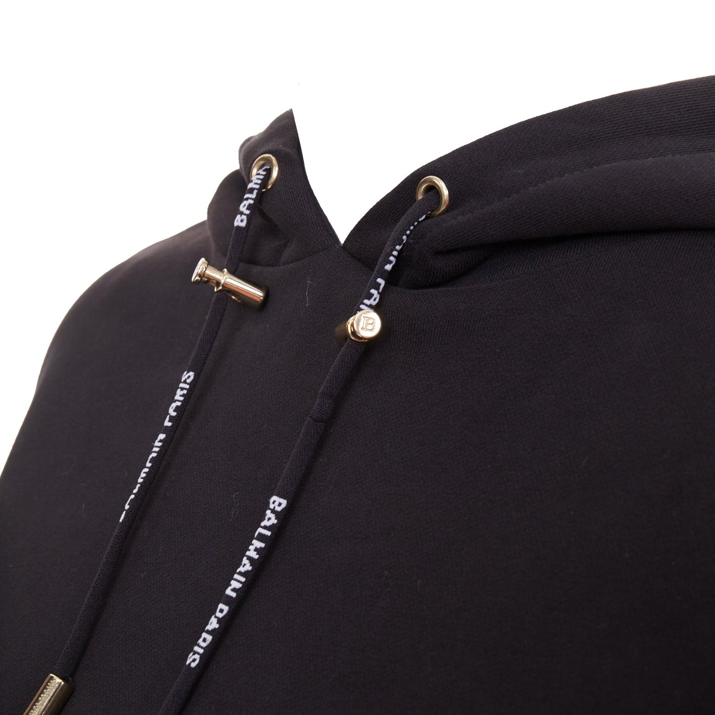 Women's Balmain cotton felt logo print side split hoodie