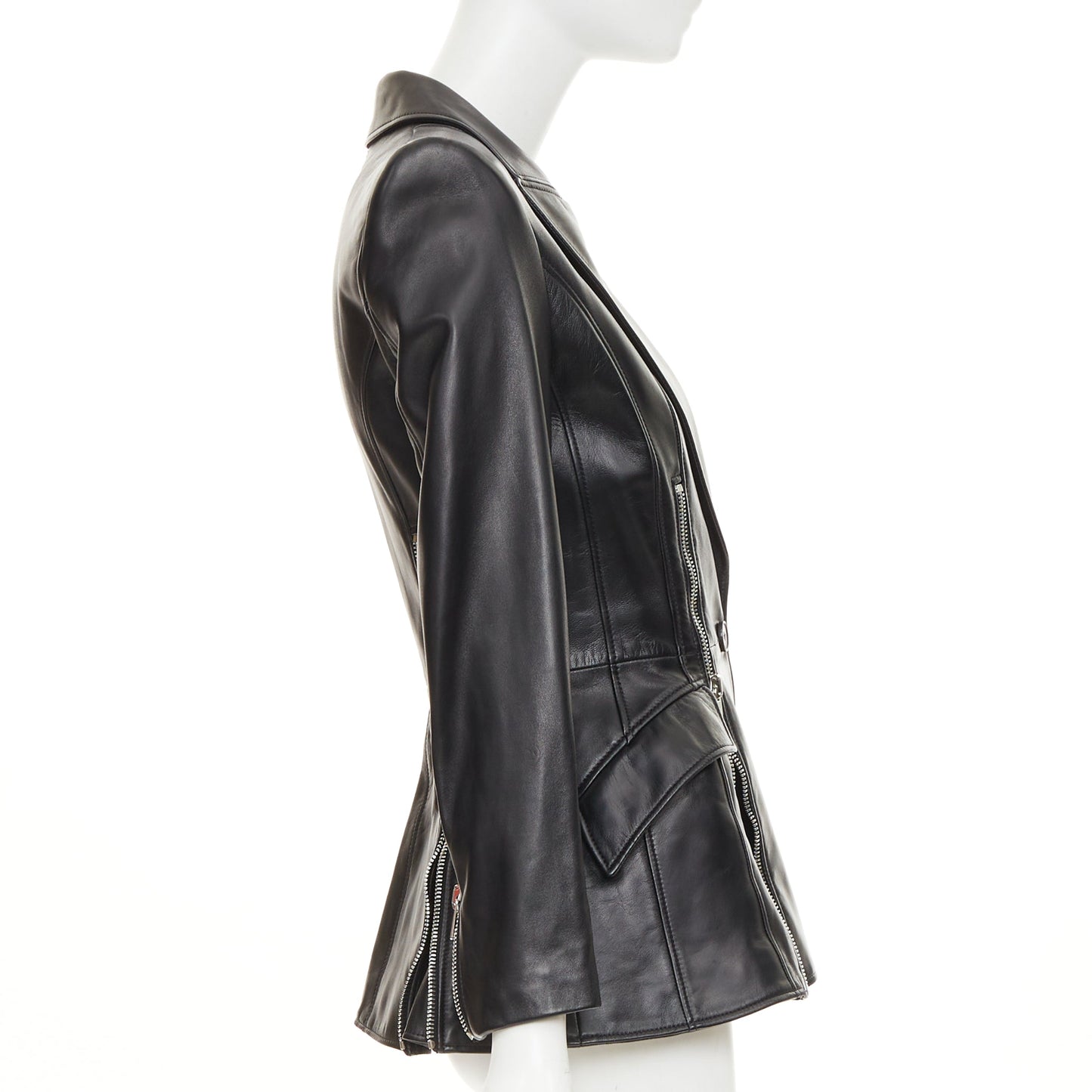 Women's Alexander McQueen leather peplum blazer jacket