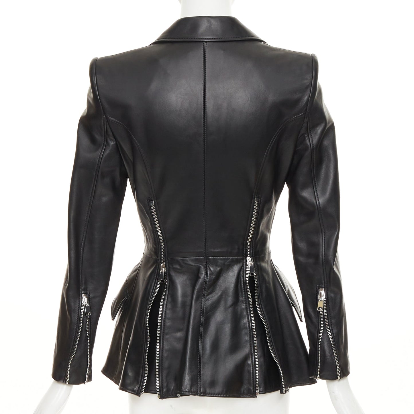 Women's Alexander McQueen leather peplum blazer jacket