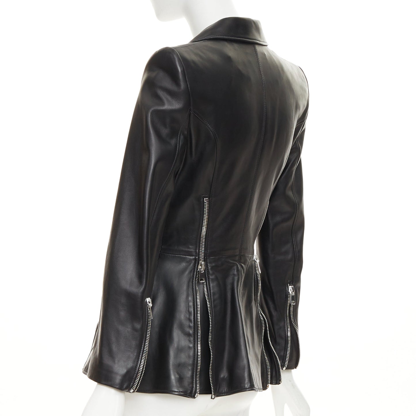 Women's Alexander McQueen leather peplum blazer jacket