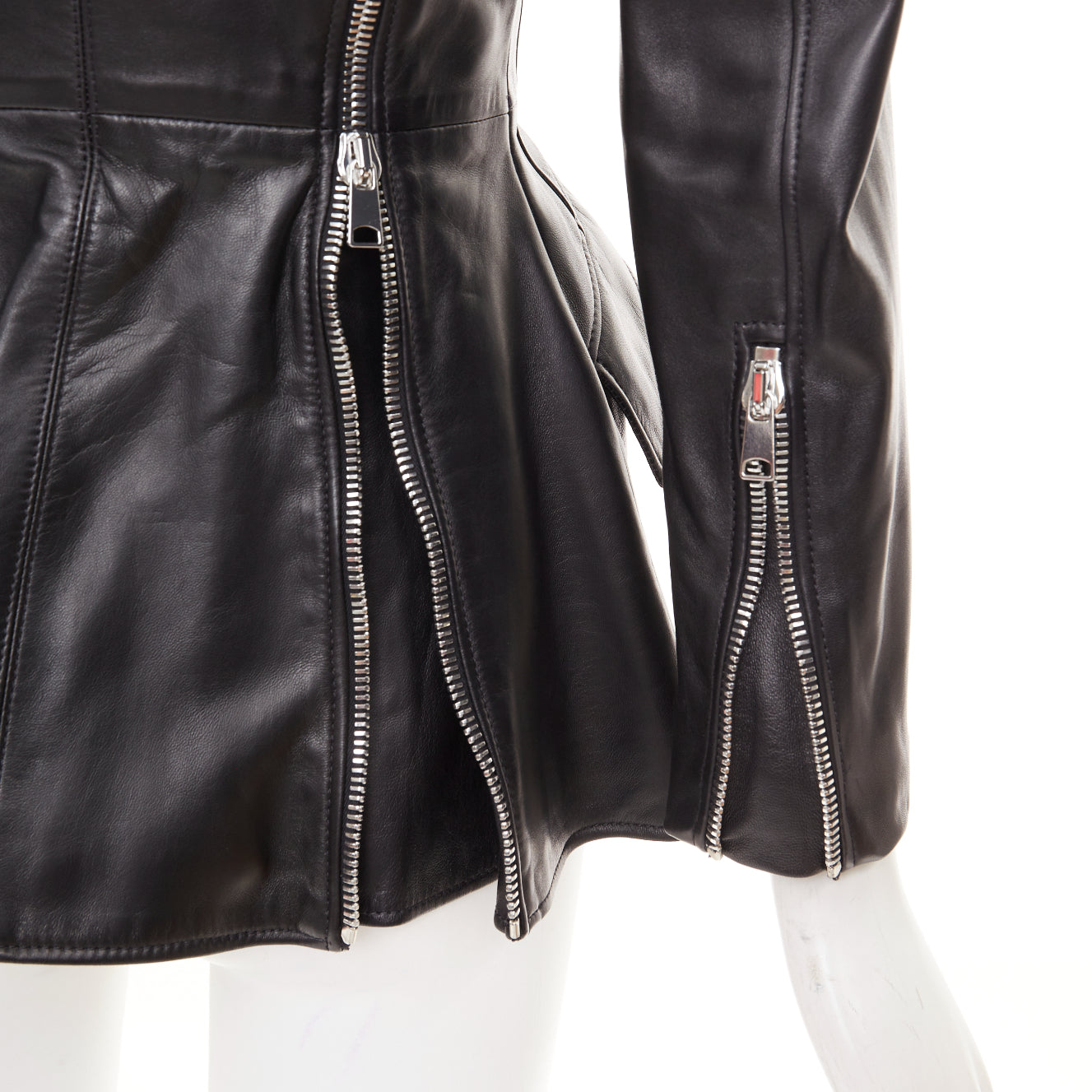 Women's Alexander McQueen leather peplum blazer jacket