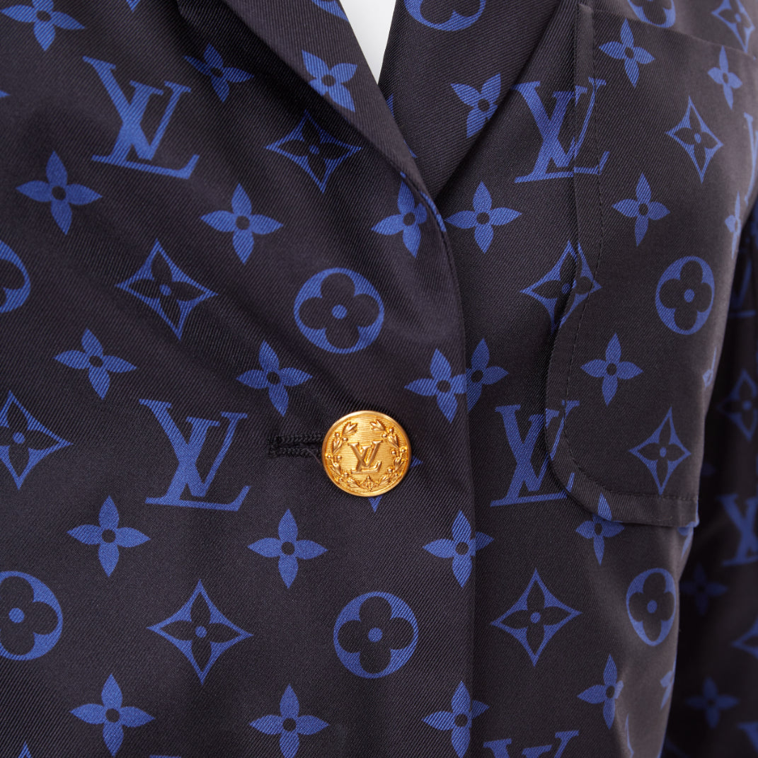 Women's Louis Vuitton lightweight silk monogram button blazer