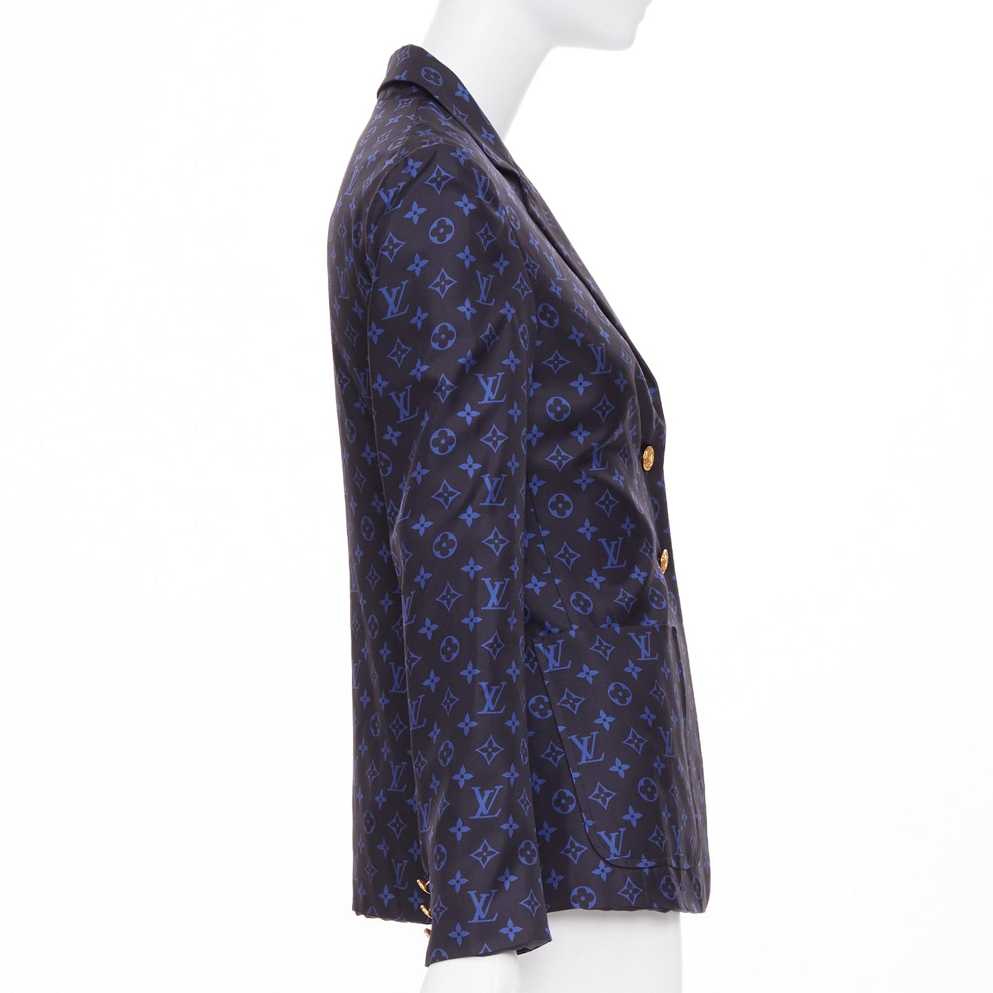 Women's Louis Vuitton lightweight silk monogram button blazer