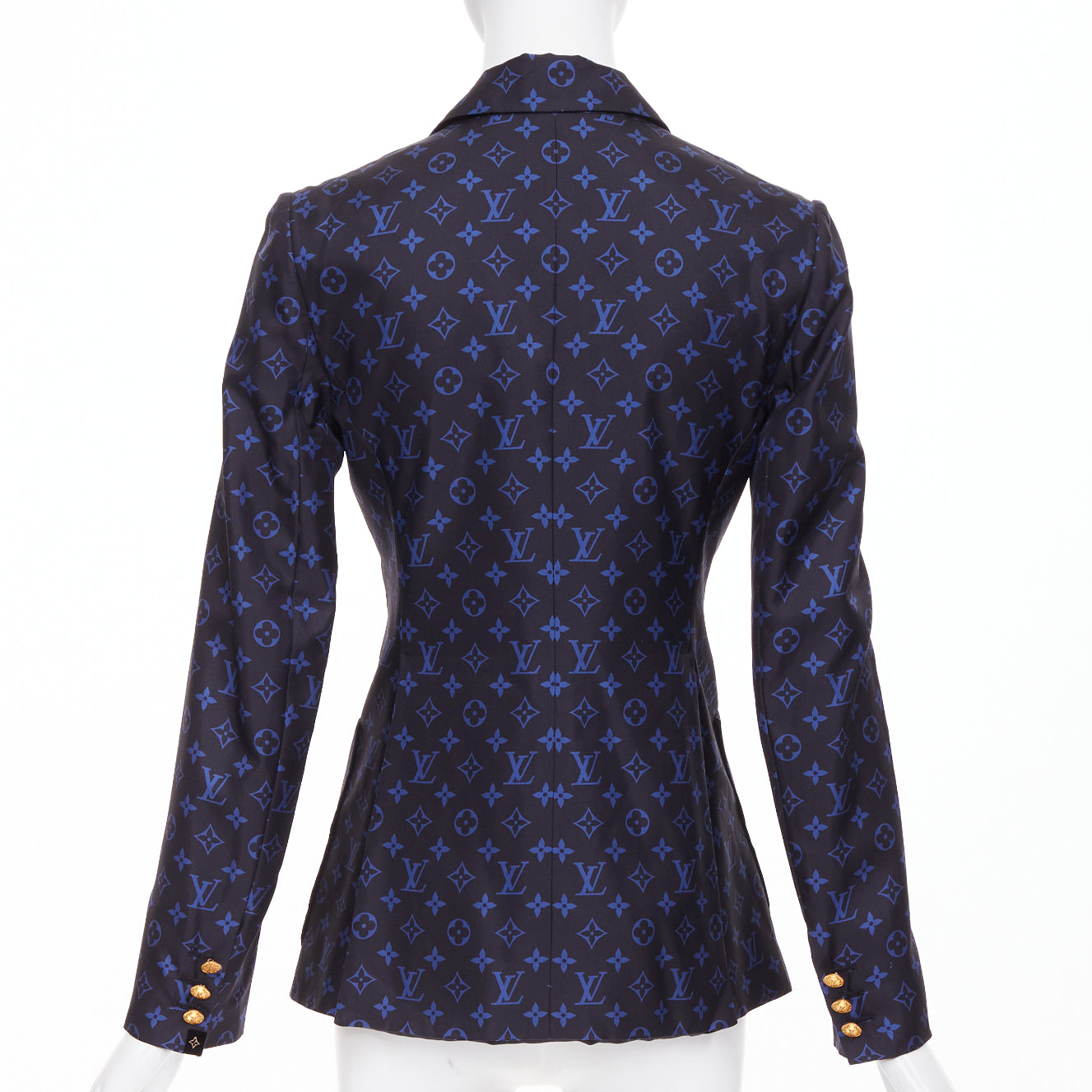 Women's Louis Vuitton lightweight silk monogram button blazer