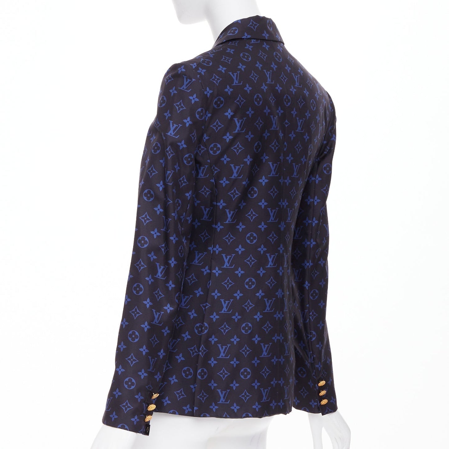 Women's Louis Vuitton lightweight silk monogram button blazer