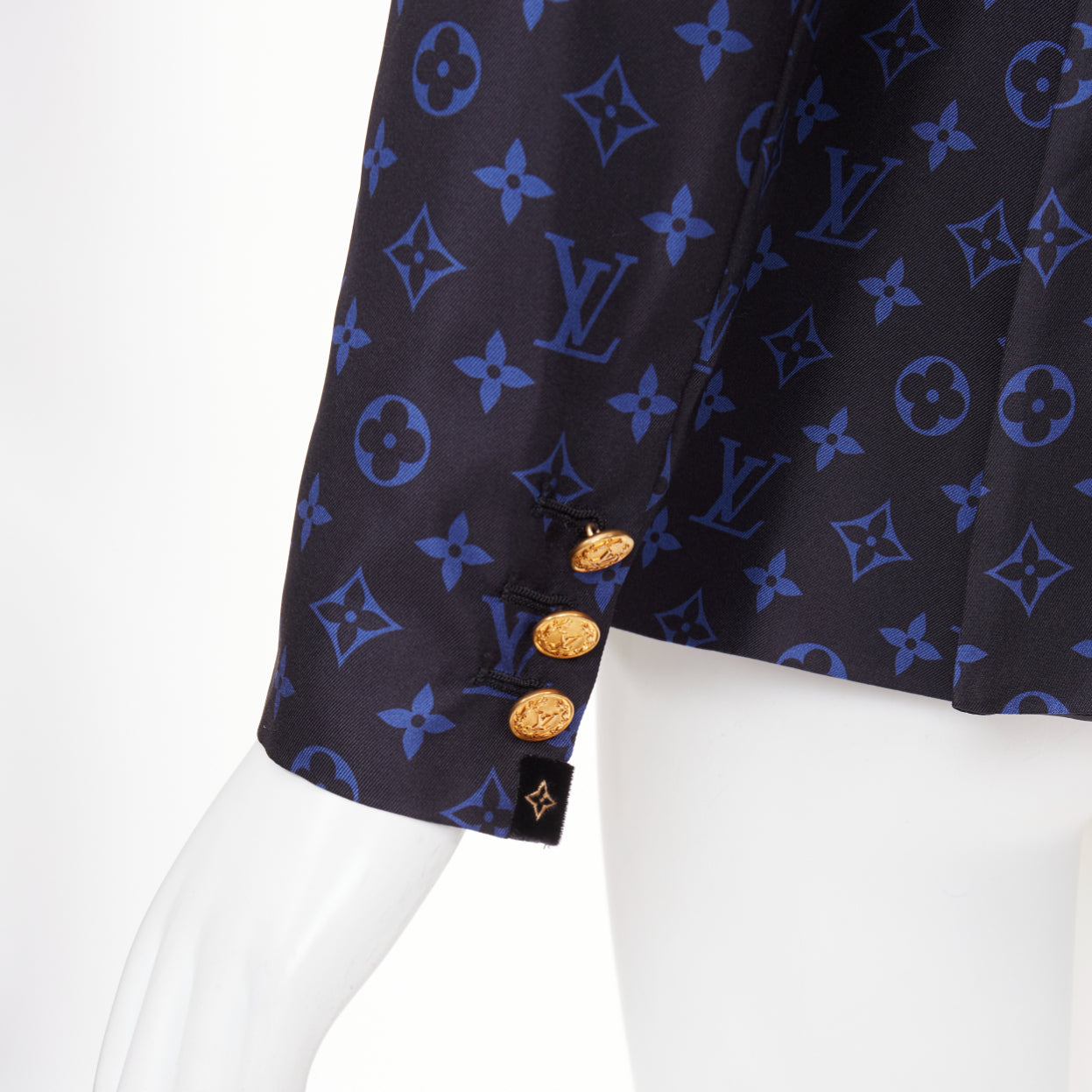 Women's Louis Vuitton lightweight silk monogram button blazer