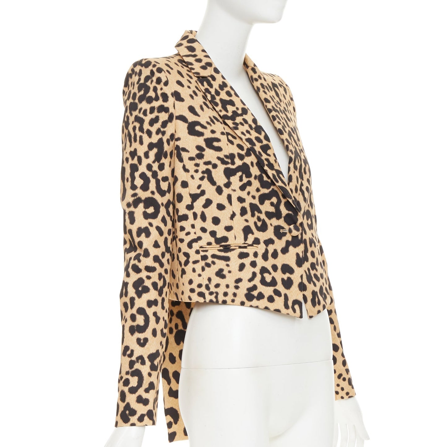 Women's Givenchy leopard paneled cotton tailcoat tuxedo blazer