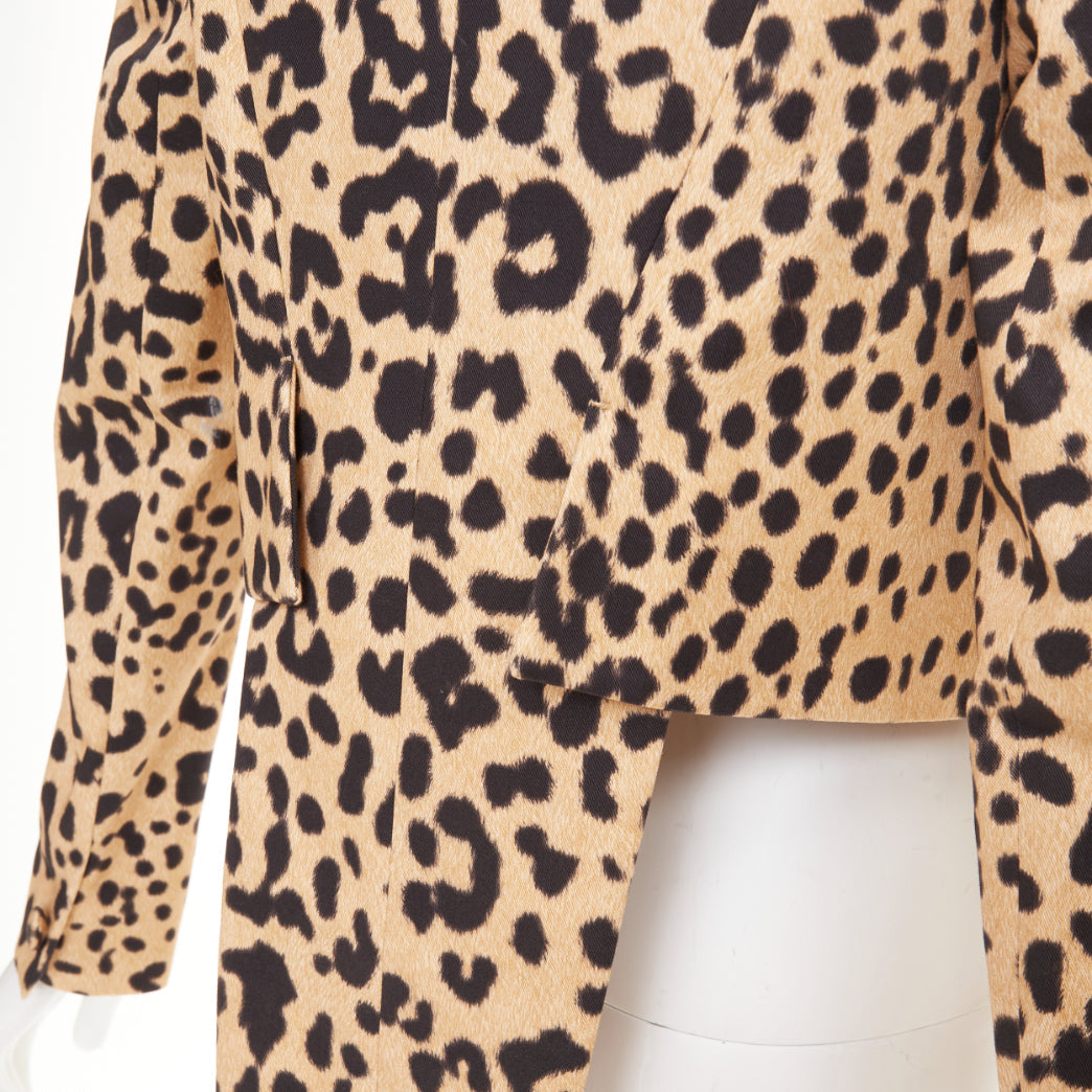 Women's Givenchy leopard paneled cotton tailcoat tuxedo blazer