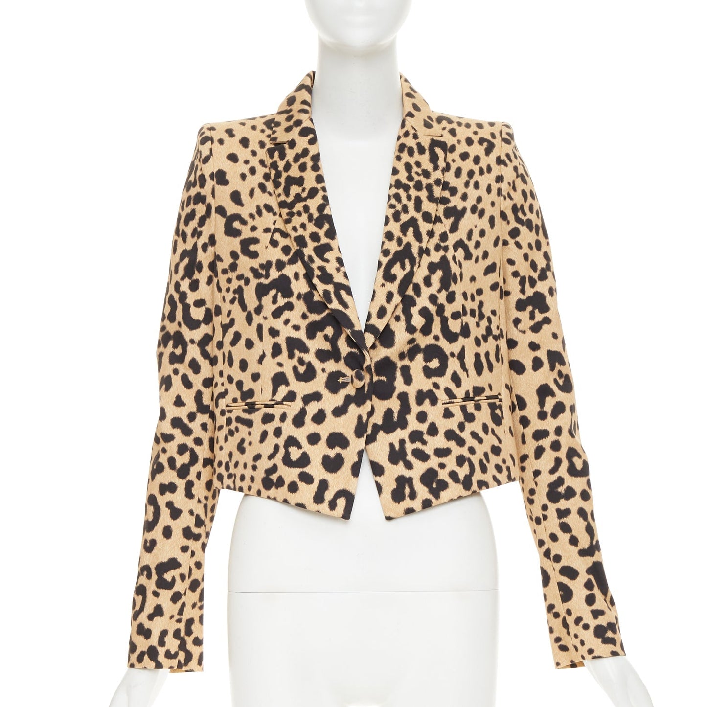 Women's Givenchy leopard paneled cotton tailcoat tuxedo blazer