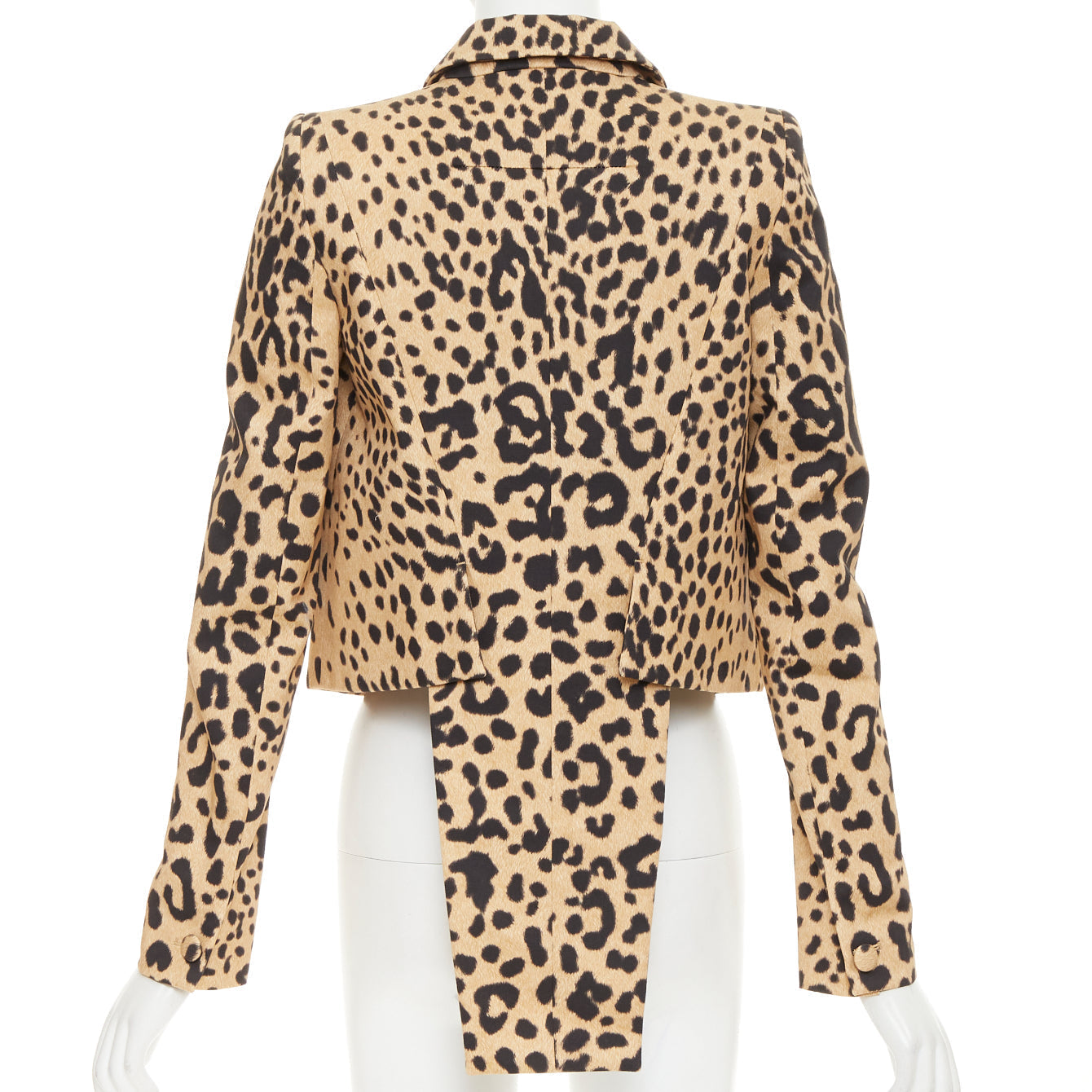 Women's Givenchy leopard paneled cotton tailcoat tuxedo blazer