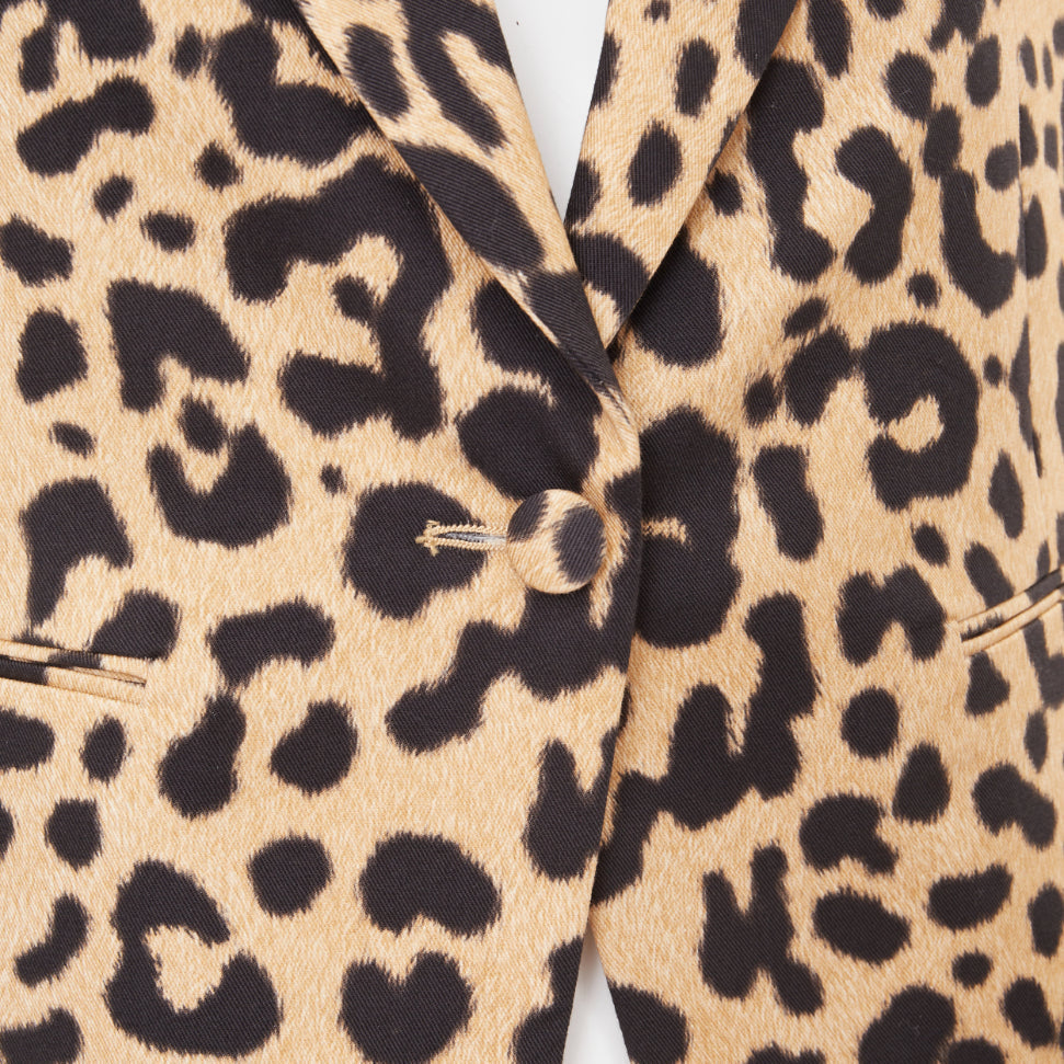 Women's Givenchy leopard paneled cotton tailcoat tuxedo blazer