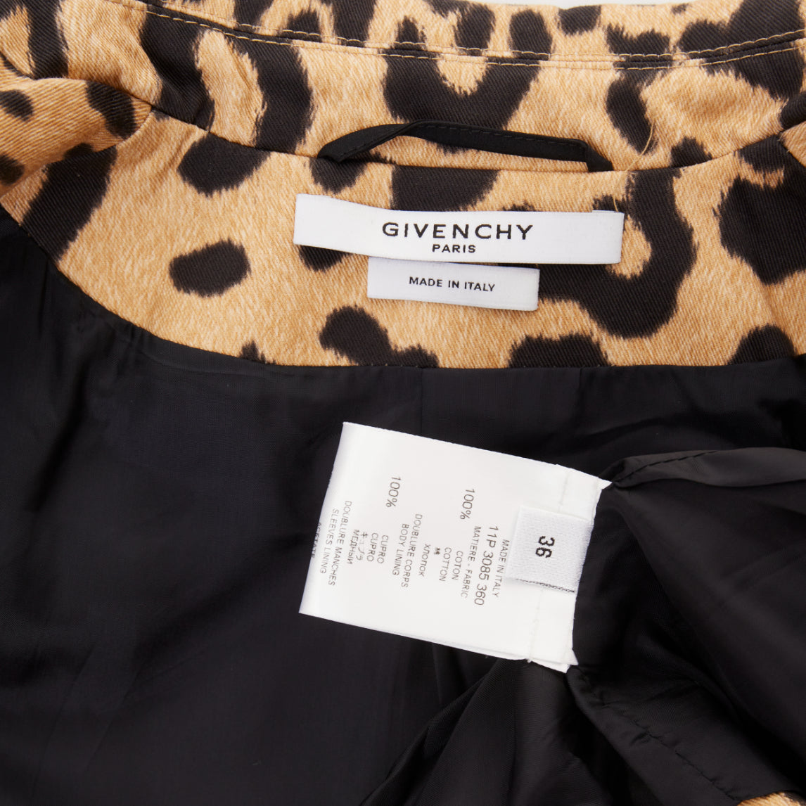 Women's Givenchy leopard paneled cotton tailcoat tuxedo blazer