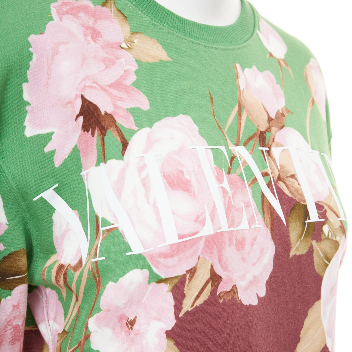Women's Valentino logo colorblock cotton crop sweatshirt