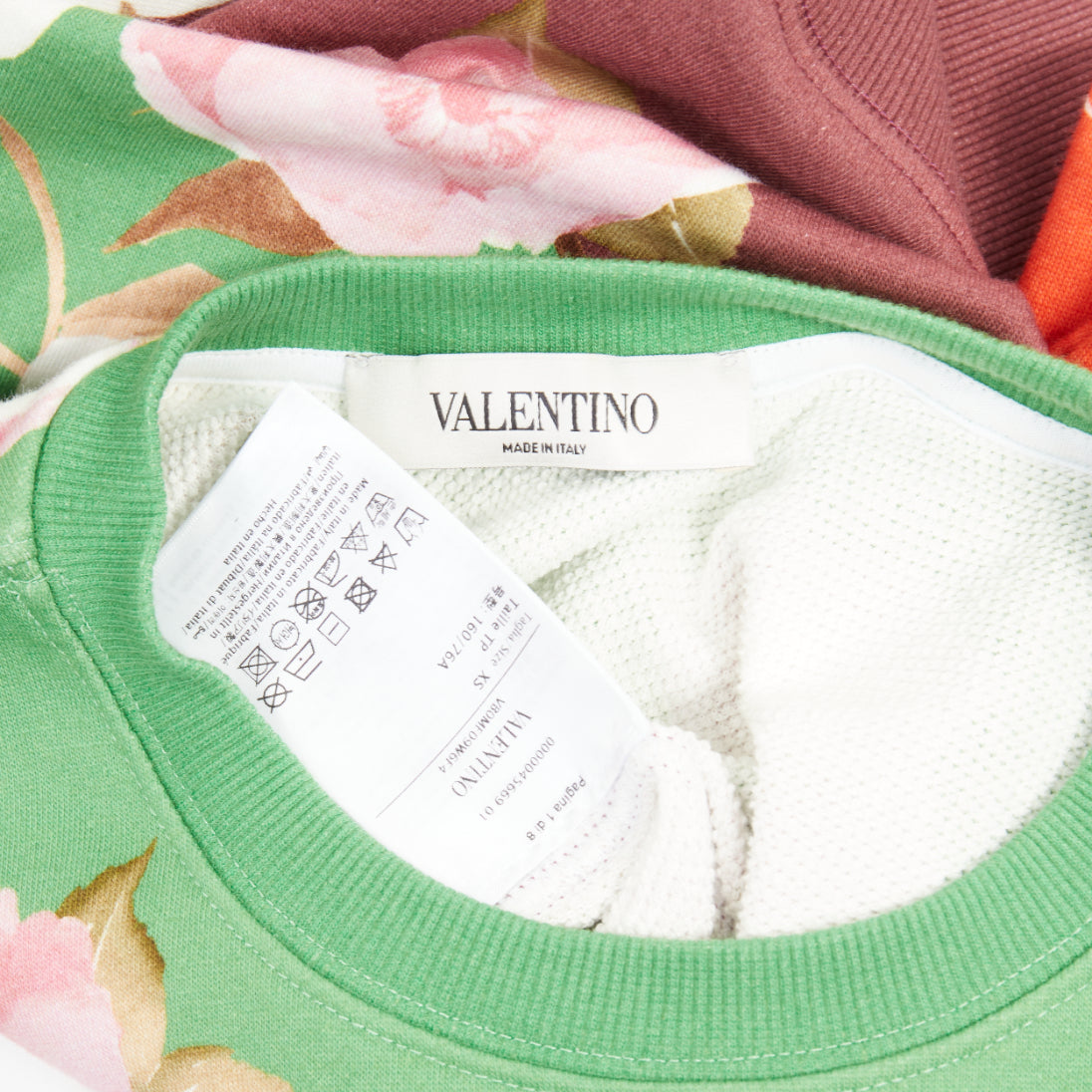 Women's Valentino logo colorblock cotton crop sweatshirt