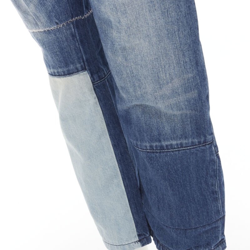 Men's Maison Margiela washed denim patchwork cropped jeans