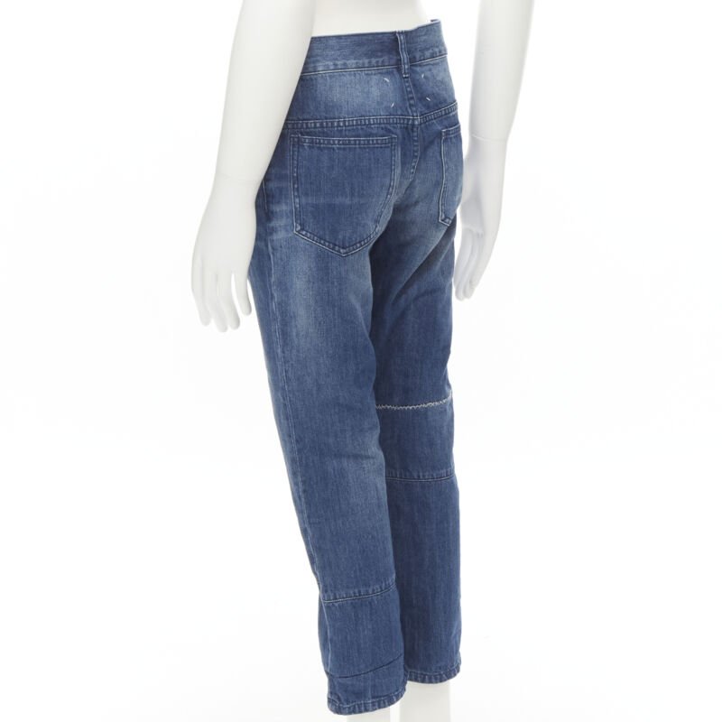 Men's Maison Margiela washed denim patchwork cropped jeans
