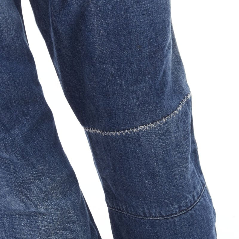 Men's Maison Margiela washed denim patchwork cropped jeans
