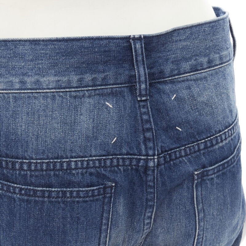 Men's Maison Margiela washed denim patchwork cropped jeans